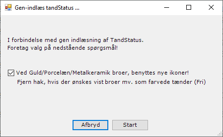 genindlæs tandstatus