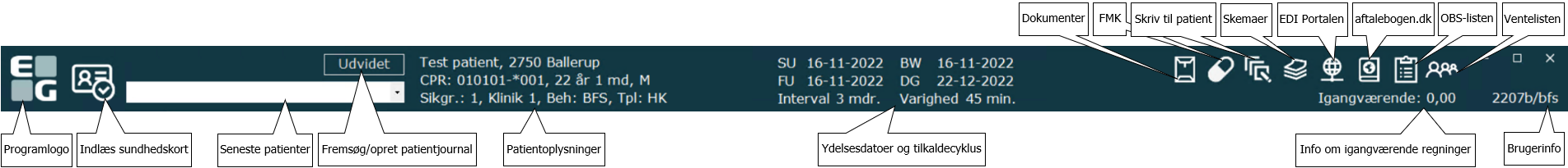 Topmenu inkl beskrivelser