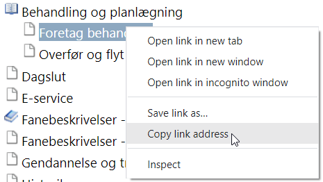 Kopier link til kapitel - Chrome