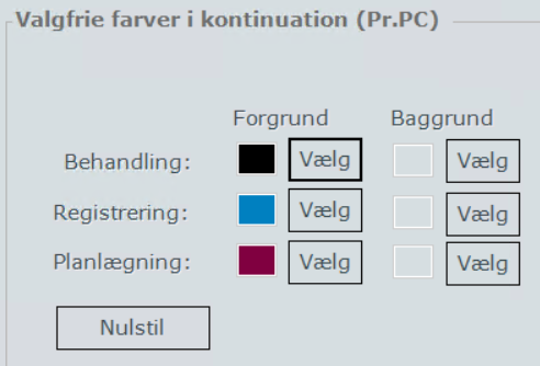 indstillinger farver