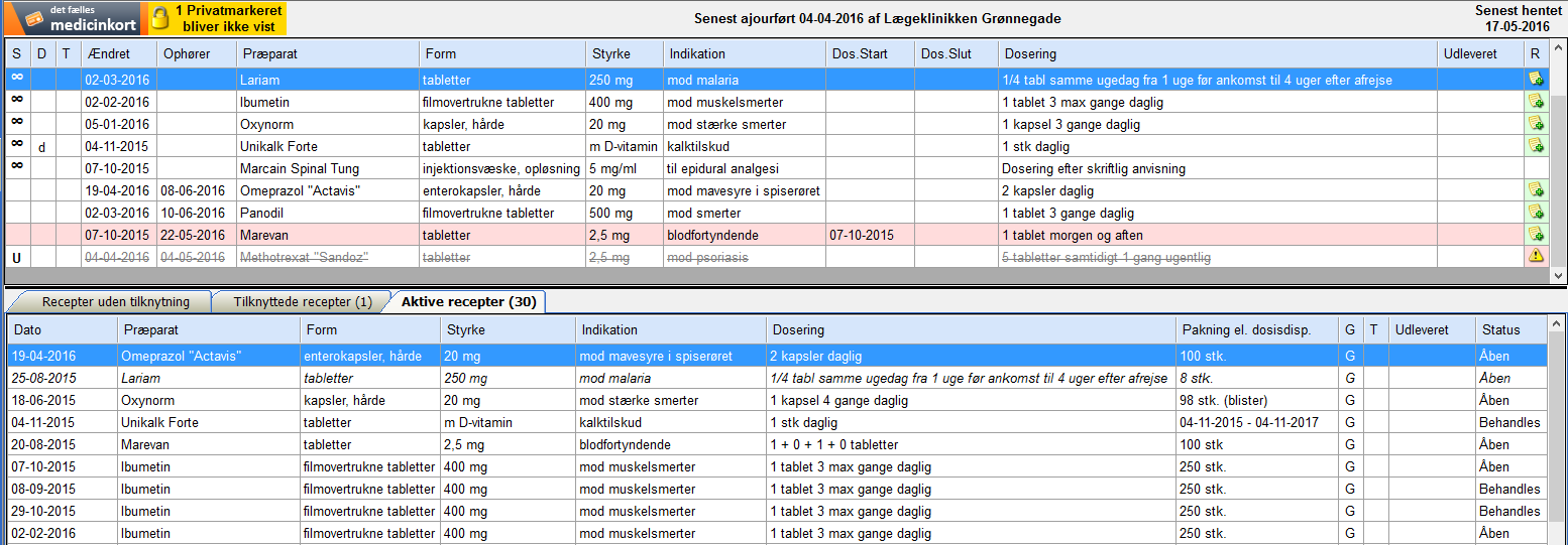 FMK receptoversigt